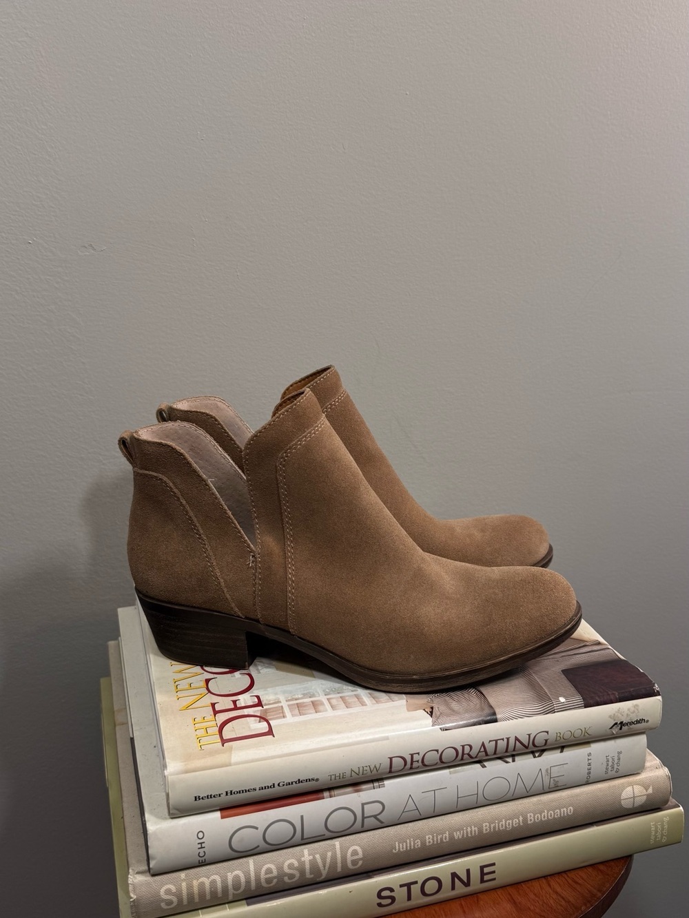 Lucky Brand Tan Suede Chelsea-Style Ankle Boots